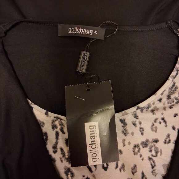 NWT gollehaug collection Women's Black Blouse Long Sleeve Top Size 16 - Picture 6 of 9